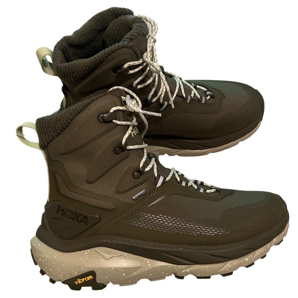 Hoka Kaha Frost Mens 10.5 Green Excellent Gore-Tex Primaloft Vibram - Picture 3 of 12